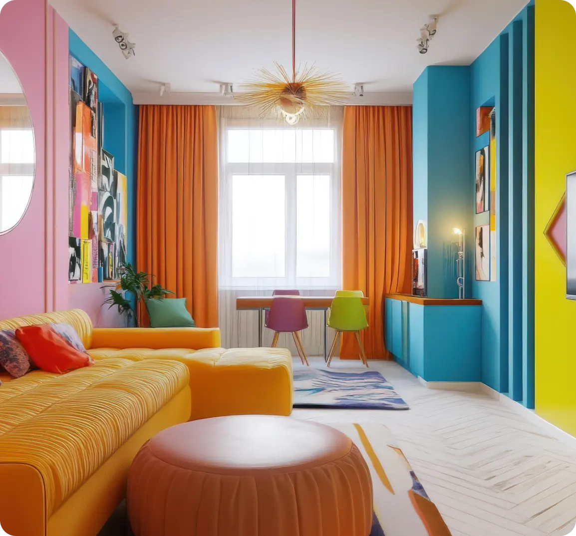 Professionally designed short-term rental interior